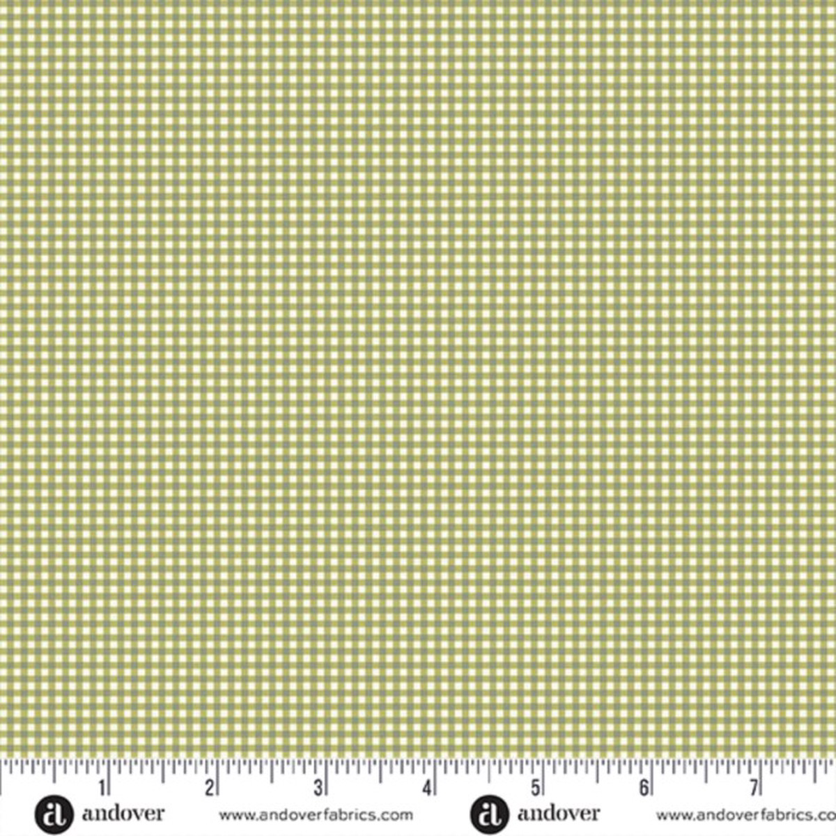 COTTON - Makower for Andover - Petite Fleur - Gingham - Green