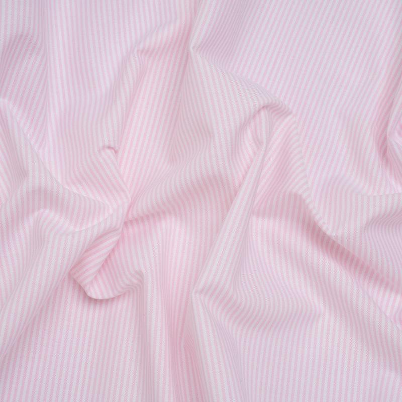 Cotton Shirting - Light Pink and White Candy Stripes - Designer Deadstock