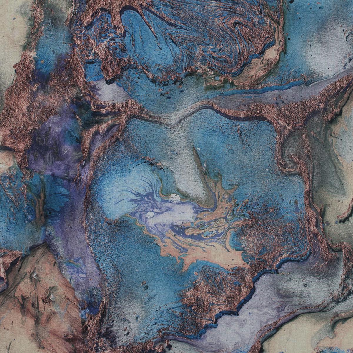 Cotton Voile - Blue Abstract - Balance of Peace Print - Mood Exclusive Key Largo Collection