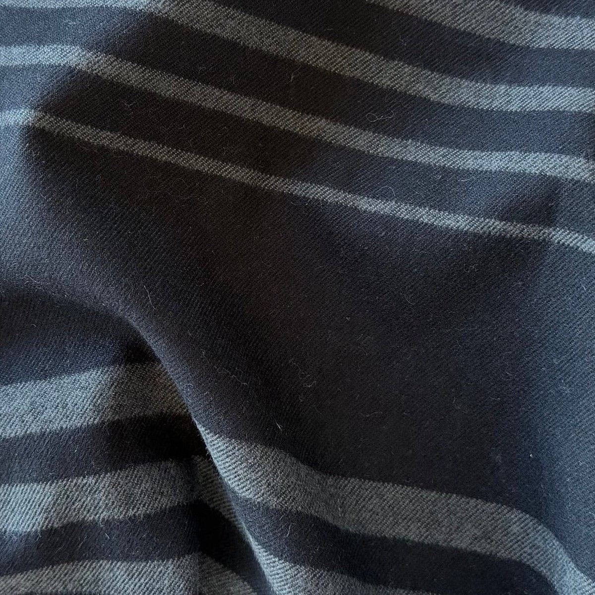 Crosswise Fossil Grey & Coal Black Striped Cotton Flannel