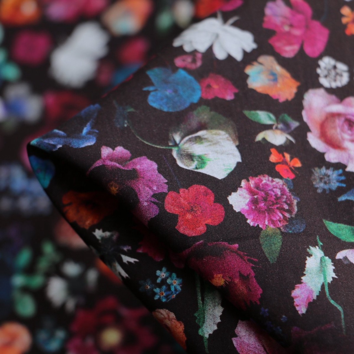 Floral Edit Black - Liberty Tana Lawn