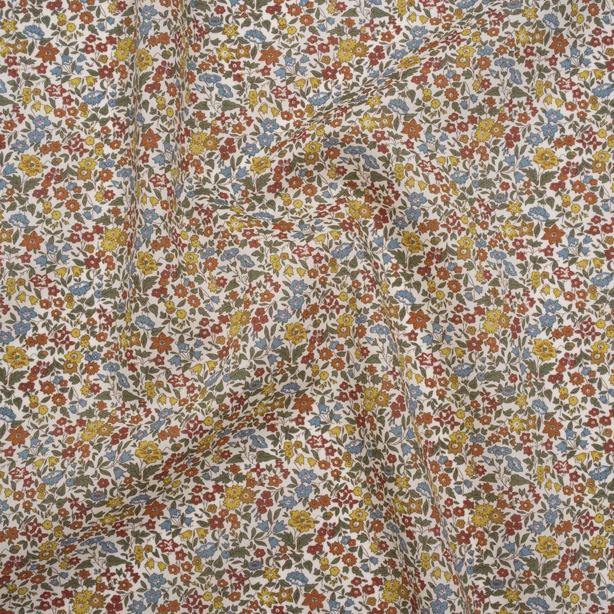 Liberty Fabrics Tana Lawn - Ava Multi Neutral - Red Light Blue and Yellow Florals