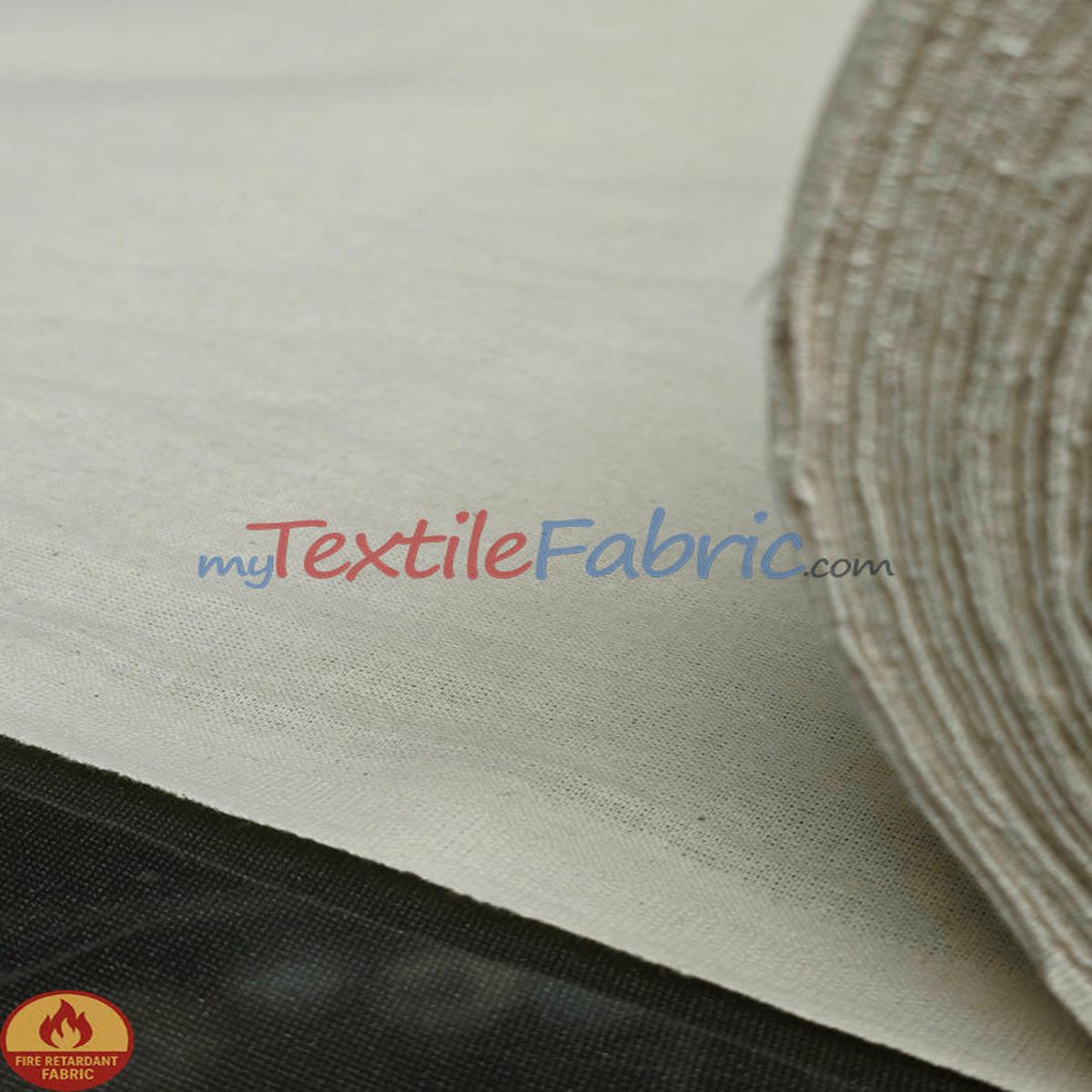 Natural Muslin Cotton Fabric - Fire Retardant, Natural, 125" Width (By The Yard)