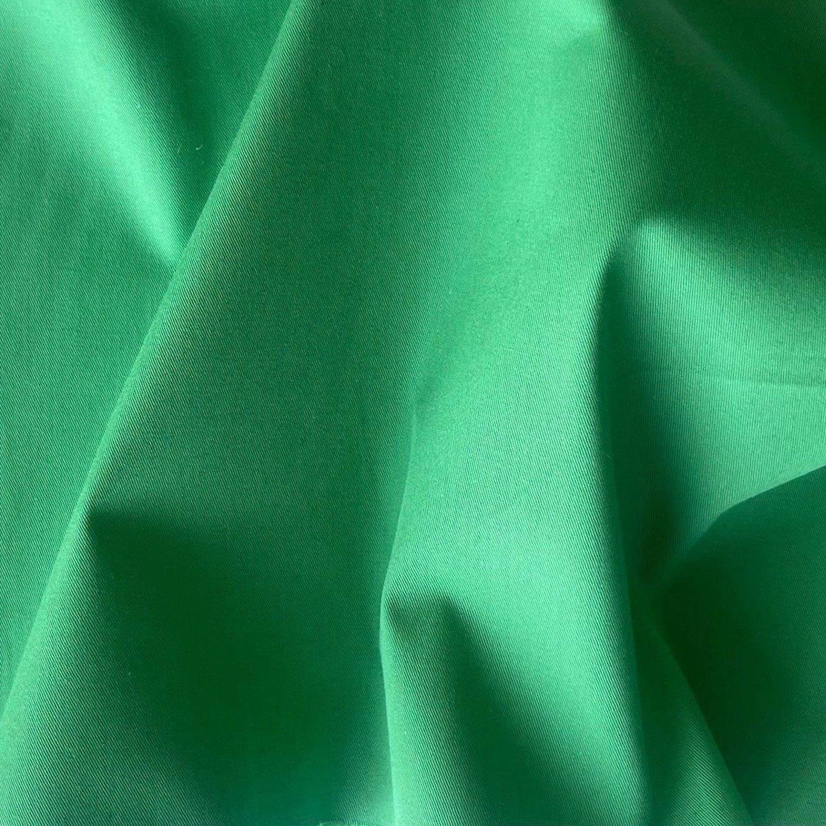 Parakeet Green Stretch Cotton Twill (Made in Italy)