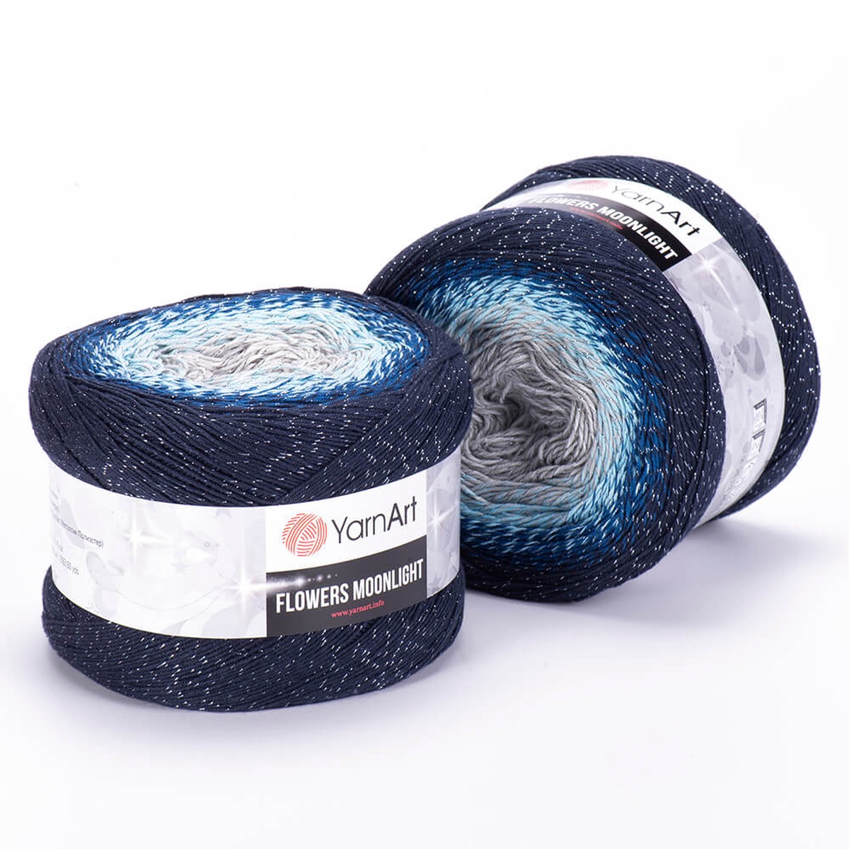 YarnArt Flowers Moonlight Cotton & Lurex Cake Yarn, Variegated - 3261