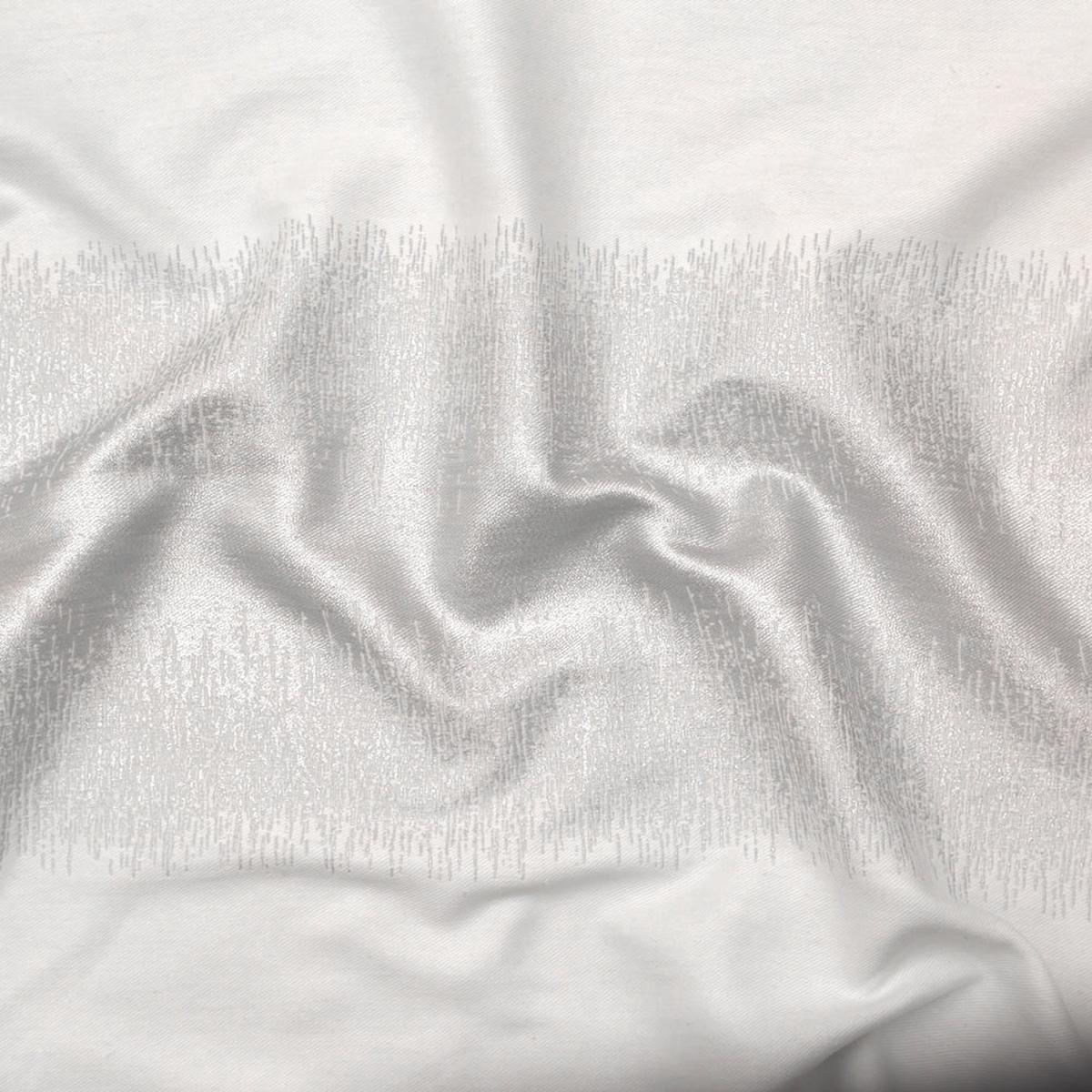 Italian Metallic Silver and White Abstract Cotton Jacquard