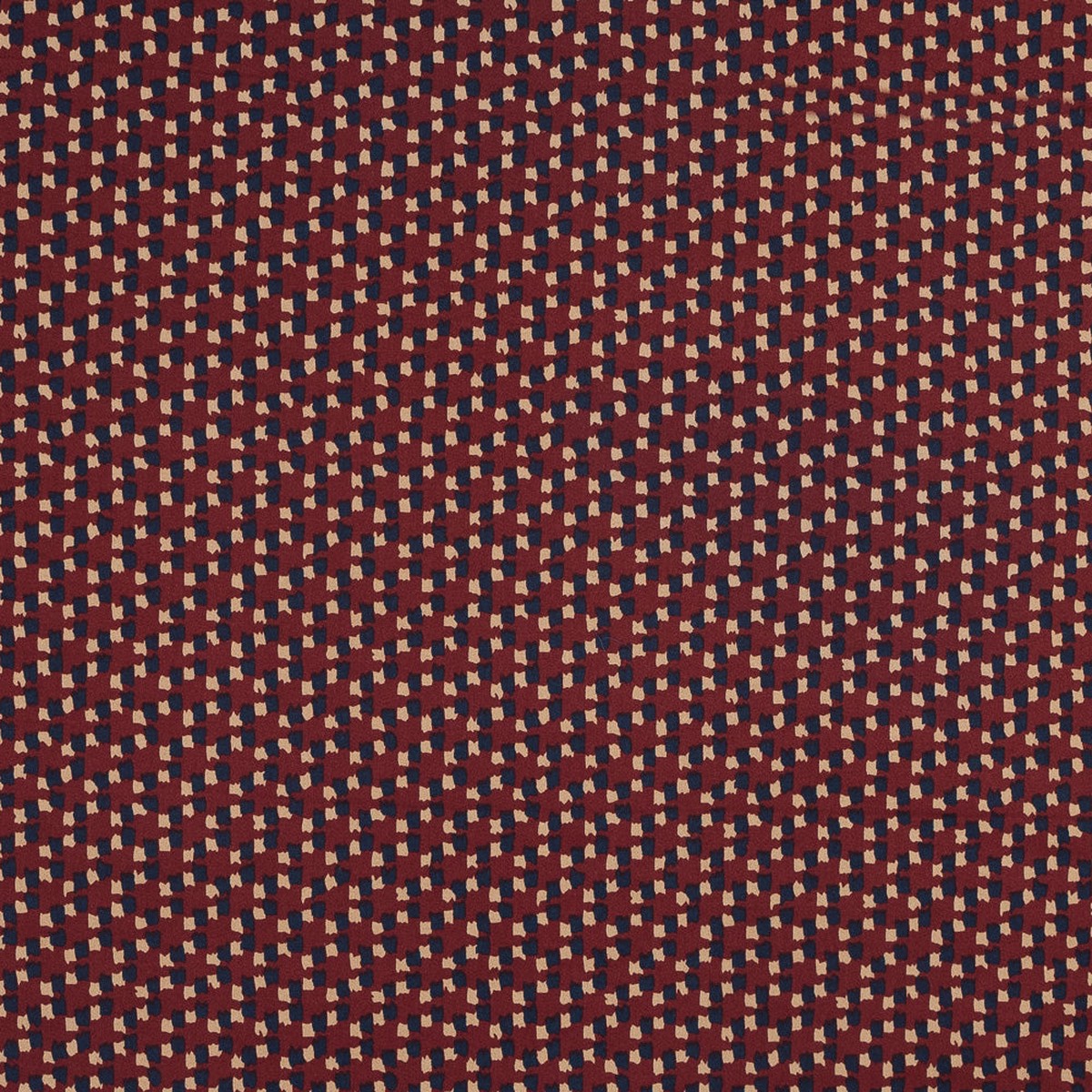 Red Navy and Beige Abstract Stretch Cotton Sateen