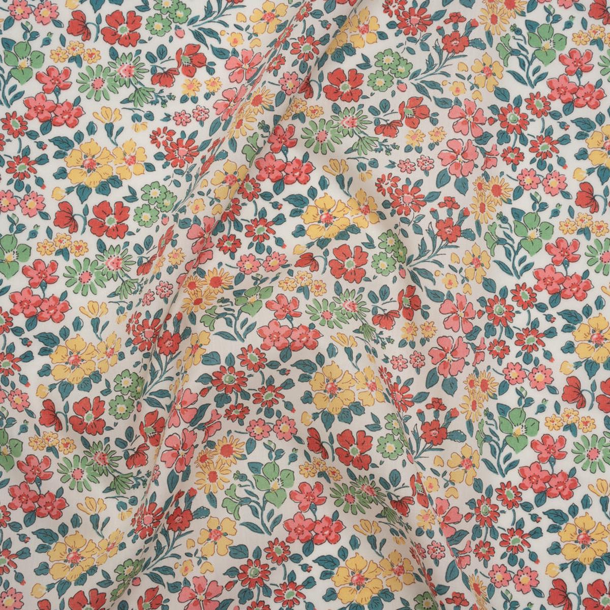 Liberty Fabrics Tana Lawn - Annabella Multi Pastel - Red, Yellow and Blue Green Floral