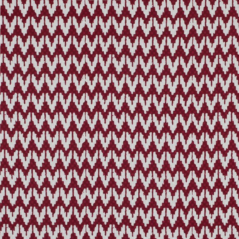 Red/White Chevron Cotton Dobby Jacquard