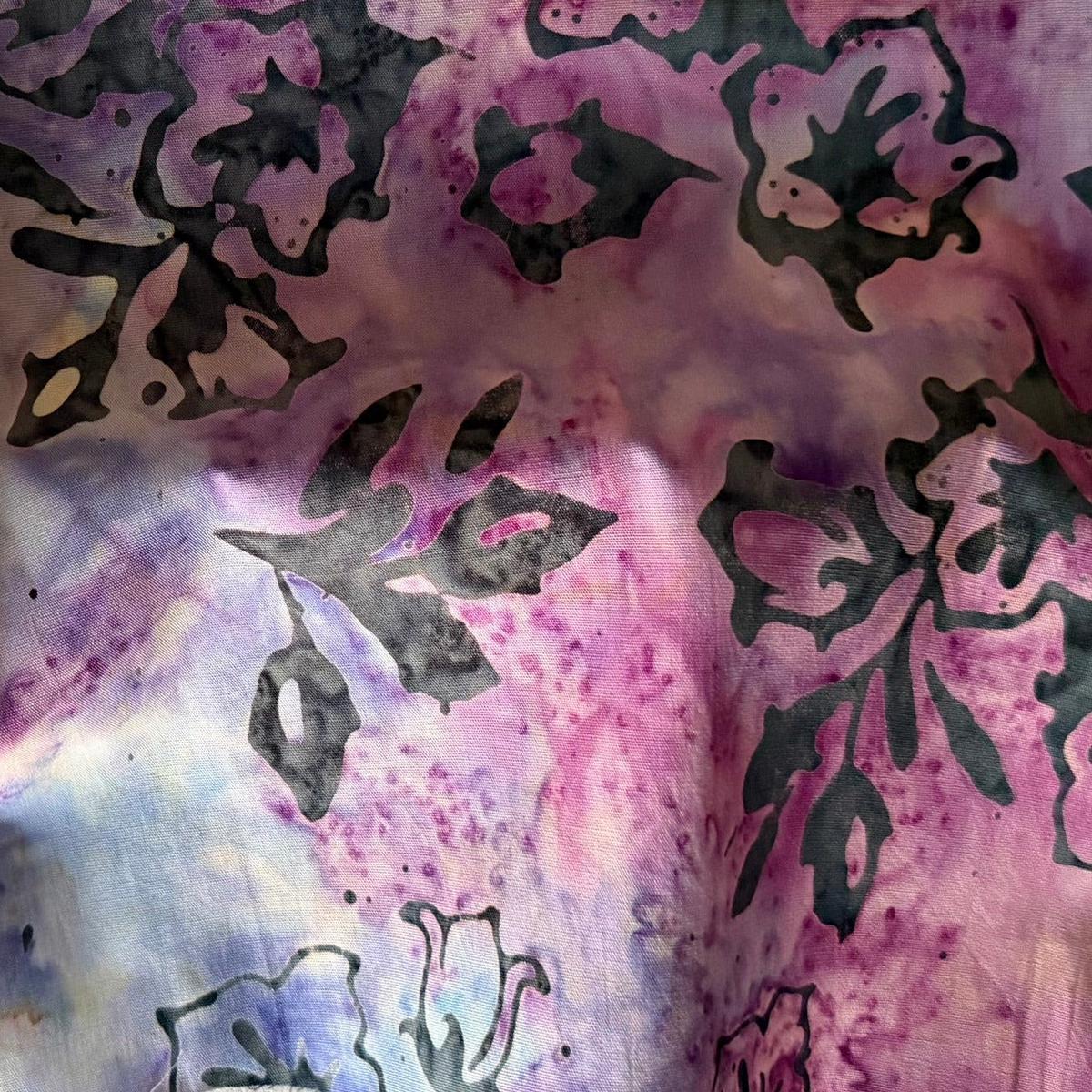 Violet Morning Glories Cotton Batik (Made in Indonesia)