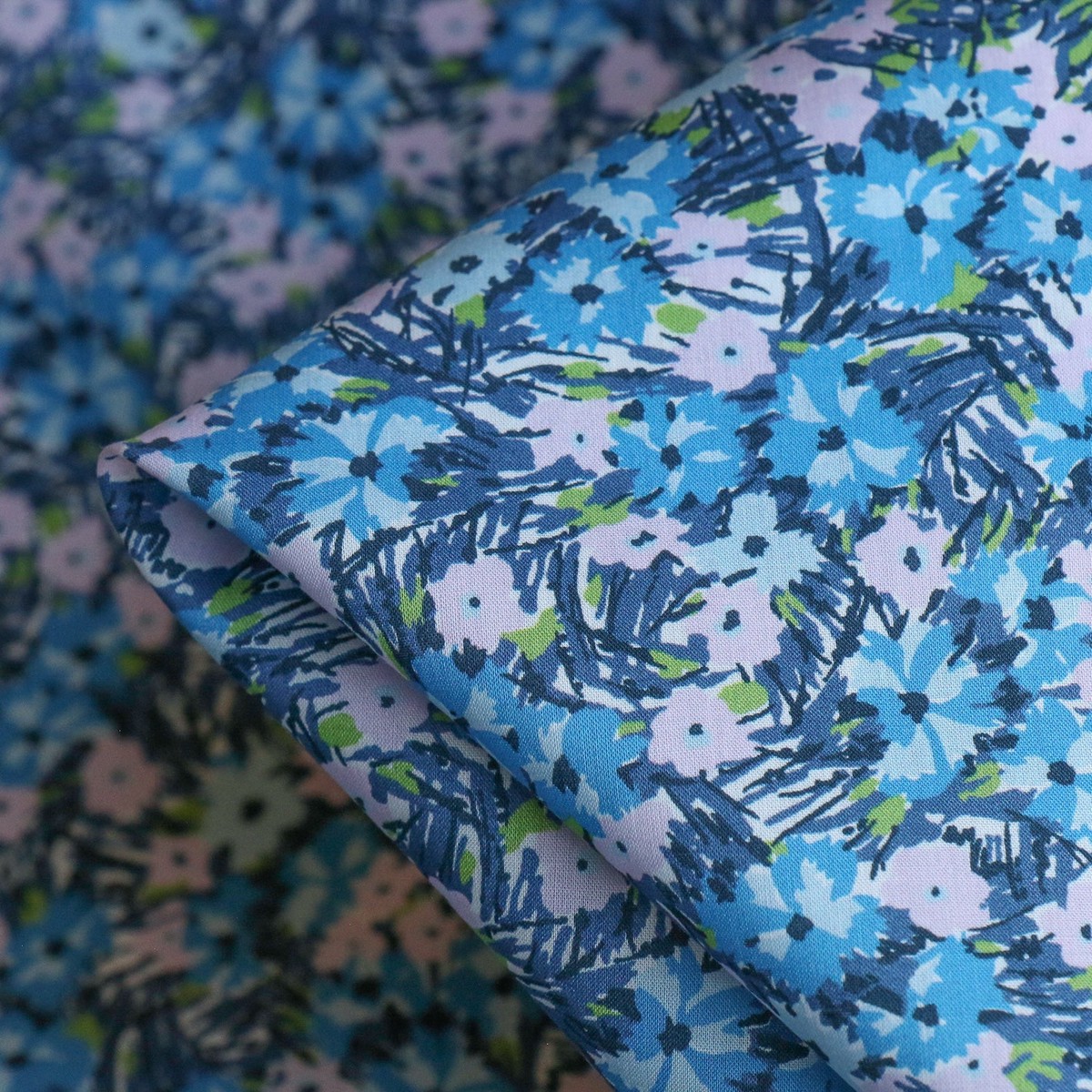Champion's Bouquet Blue/Pink - Liberty Tana Lawn