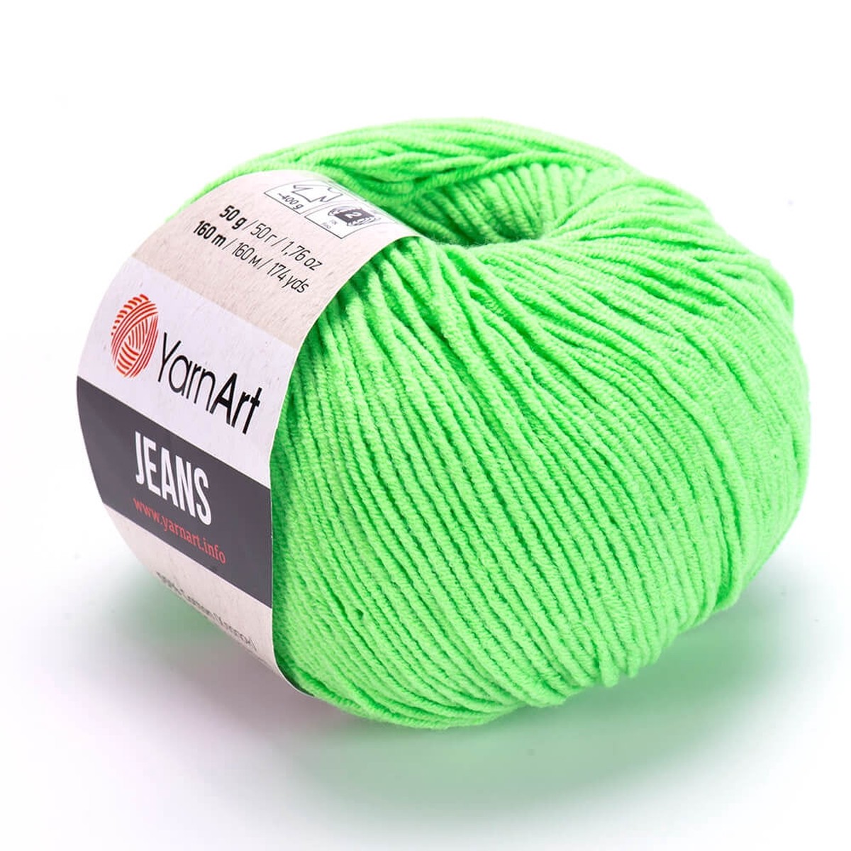 YarnArt Jeans Knitting Yarn, Green - 60