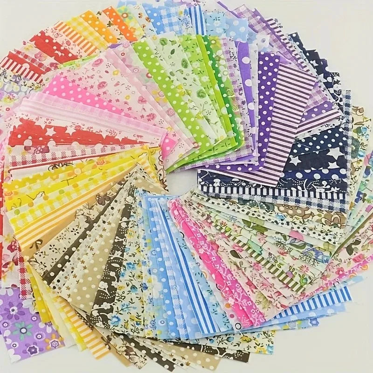 50PCS/lot 10X10cm Cotton Fabric Different Flowers Patterned Handmade Quilting Patchwork Sewing Square Floral Cotton Fabric Craft