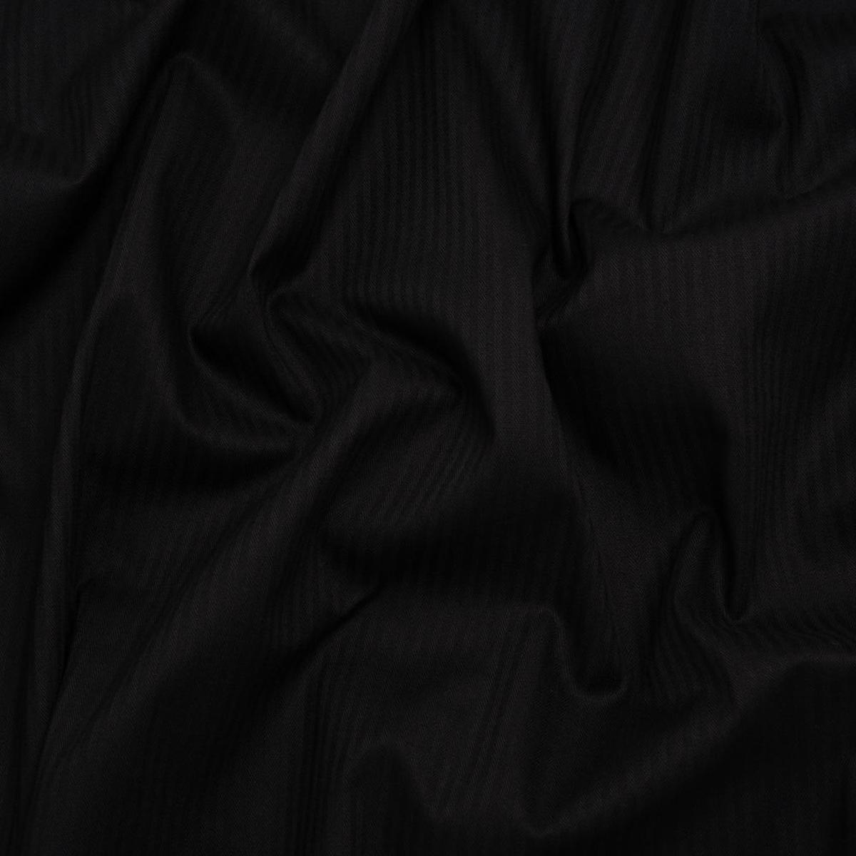 Cotton Twill Shirting - Black Monochrome Candy Stripes - Deadstock