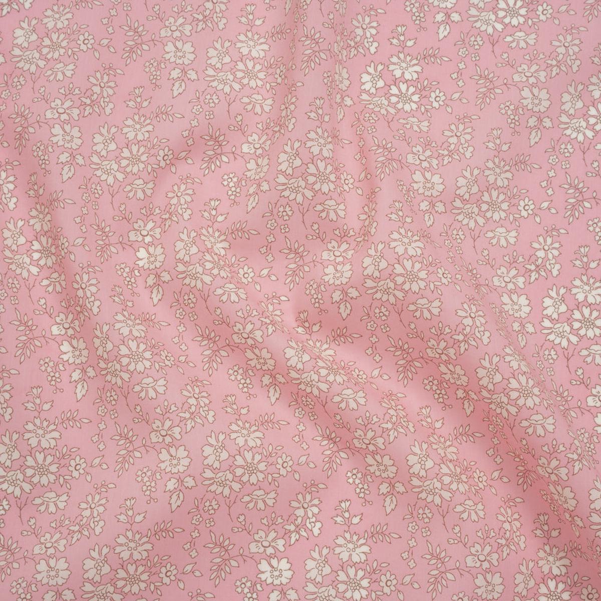 Liberty Fabrics Tana Lawn - Capel Light Pink - Pale Pink and White Outlined Florals