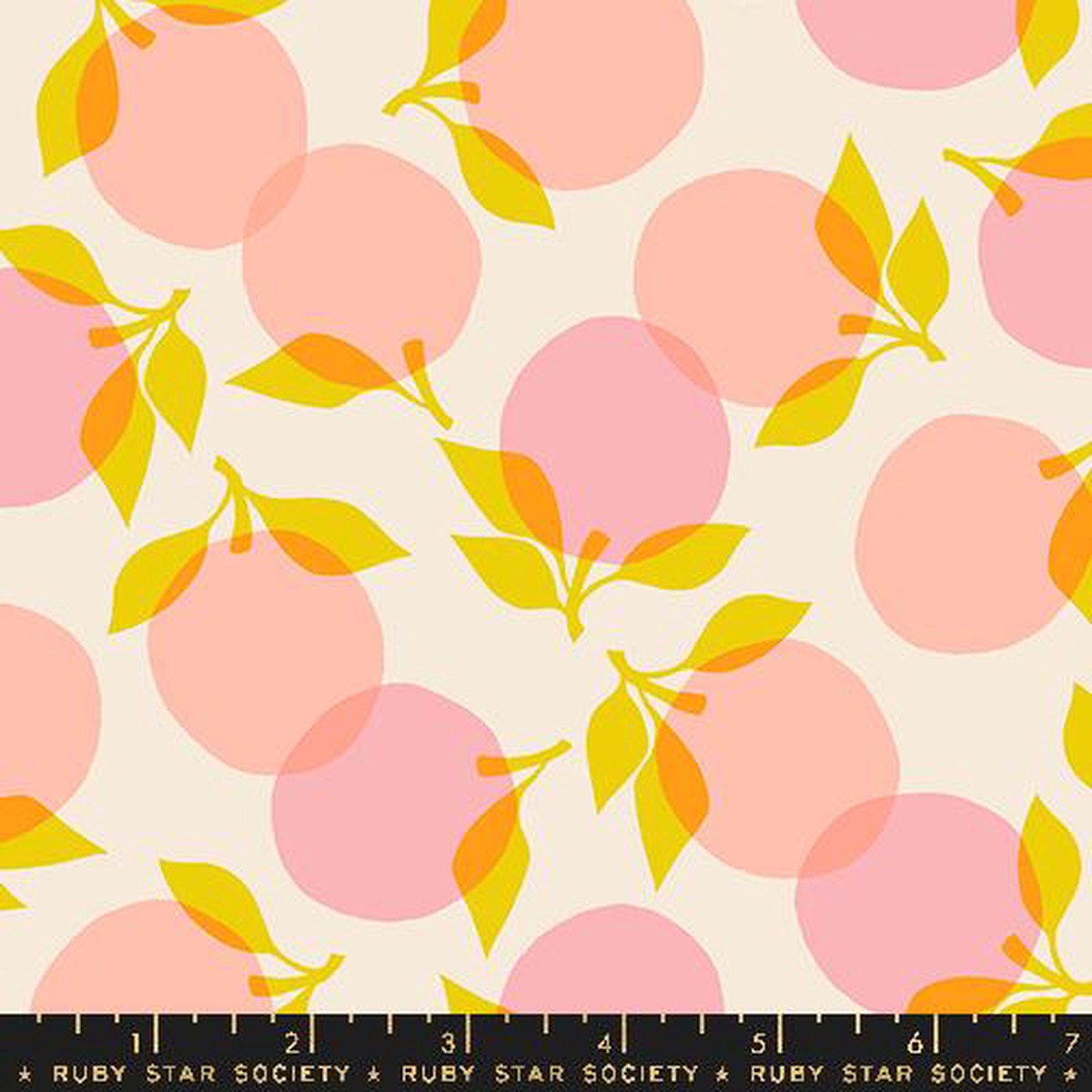 Juicy Fruit Peach Shell Beige Melody Miller Ruby Star Society Moda Cotton Fabric 1/2
