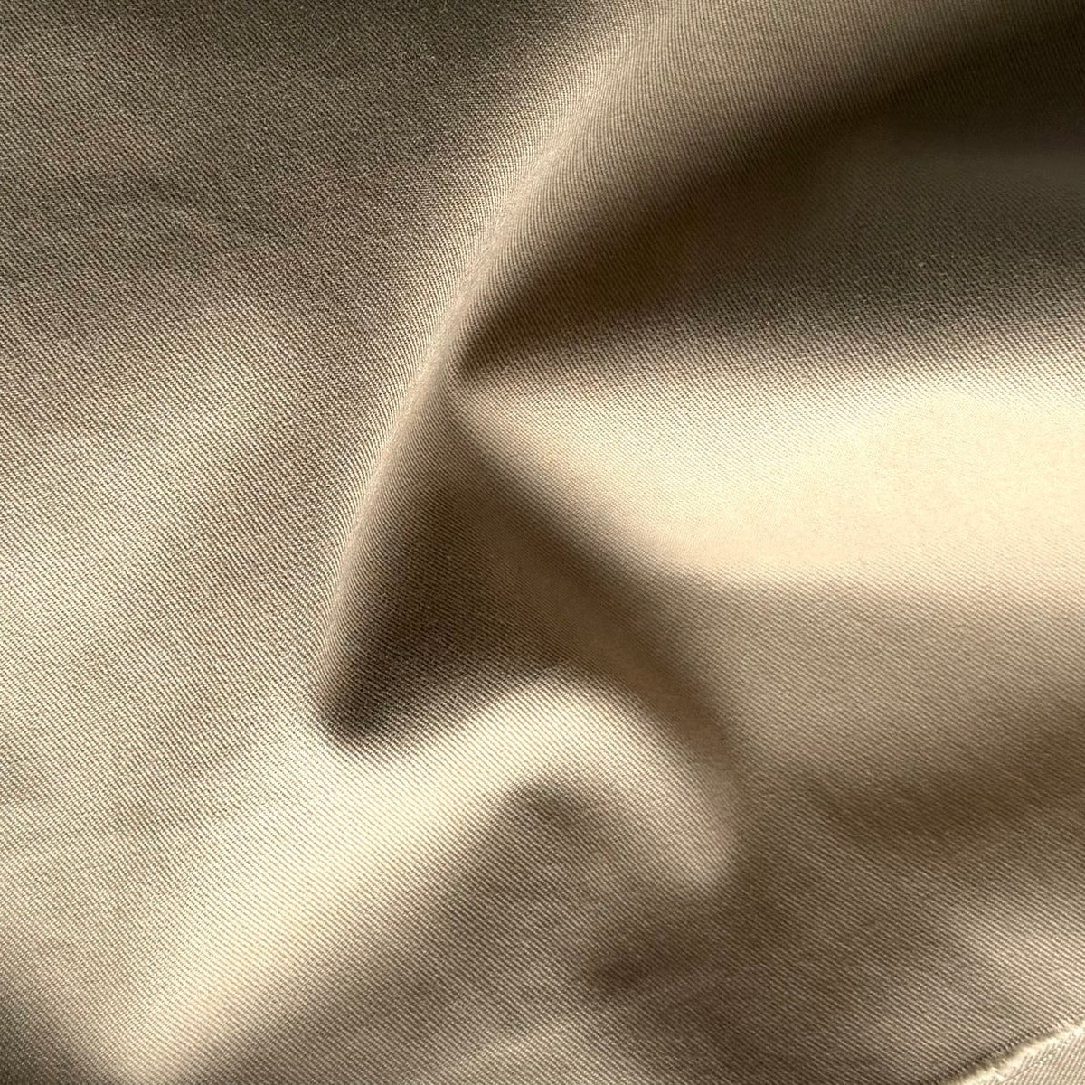Mid-Weight Designer Classic Khaki Cotton Twill (Made in Italy)