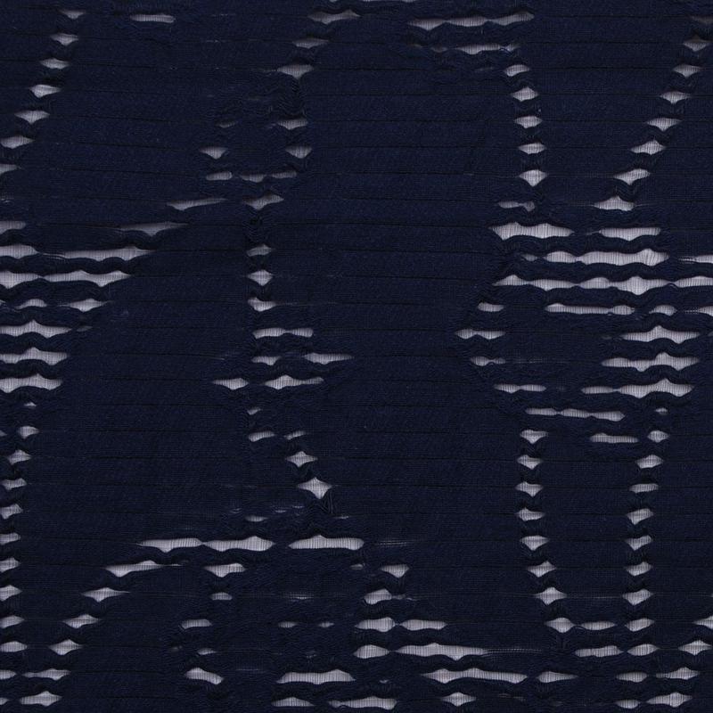 Navy Peekaboo Cotton Woven