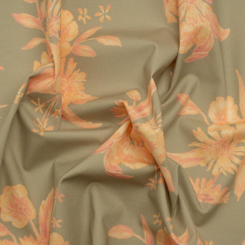 Stretch Cotton Poplin Print - Sage and Yellow Floral - Mood Exclusive Easy Eleanor