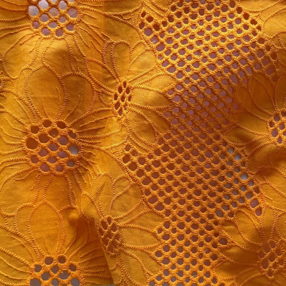 Sunflower Stripes Embroidered Cotton Eyelet