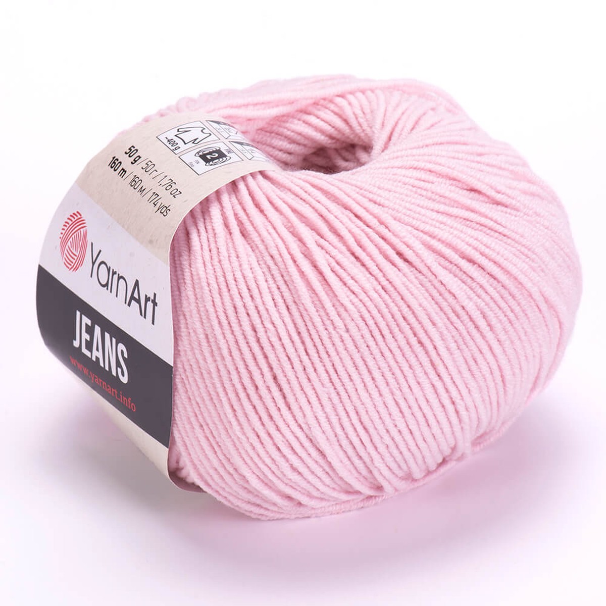 YarnArt Jeans Knitting Yarn, Baby Pink - 18