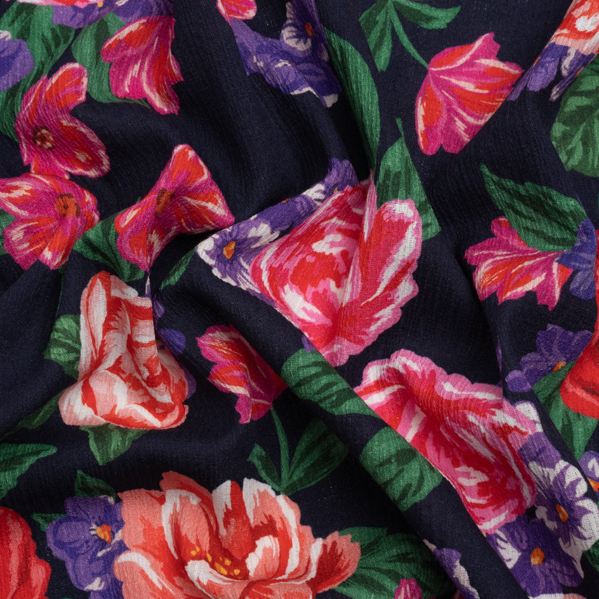Mood Exclusive Navy Suitors Pursuit Slubbed Gauzy Cotton Woven