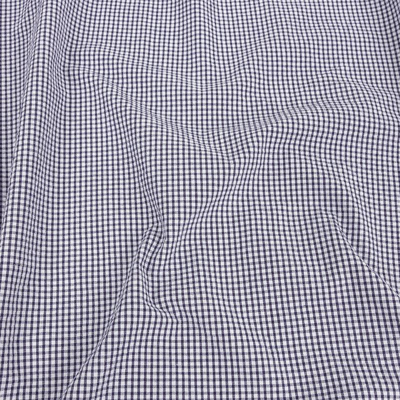 Organic Cotton Seersucker - Navy Gingham - Olinda Collection