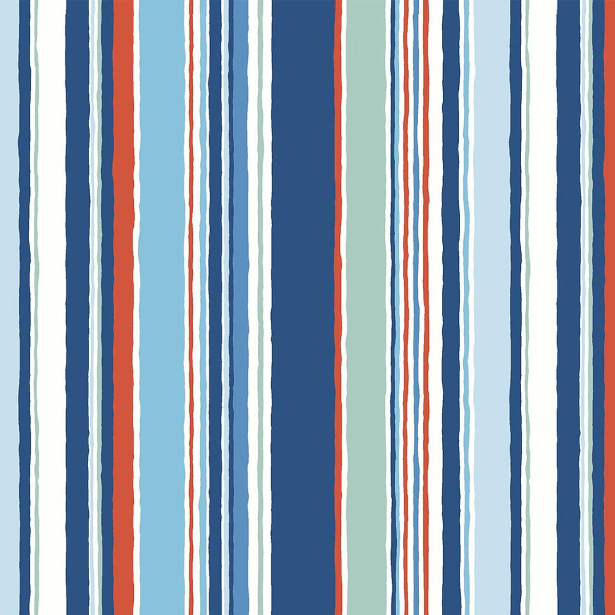 Liberty Art Fabrics Blue and Red Deckchair Stripes Lasenby Quilting Cotton