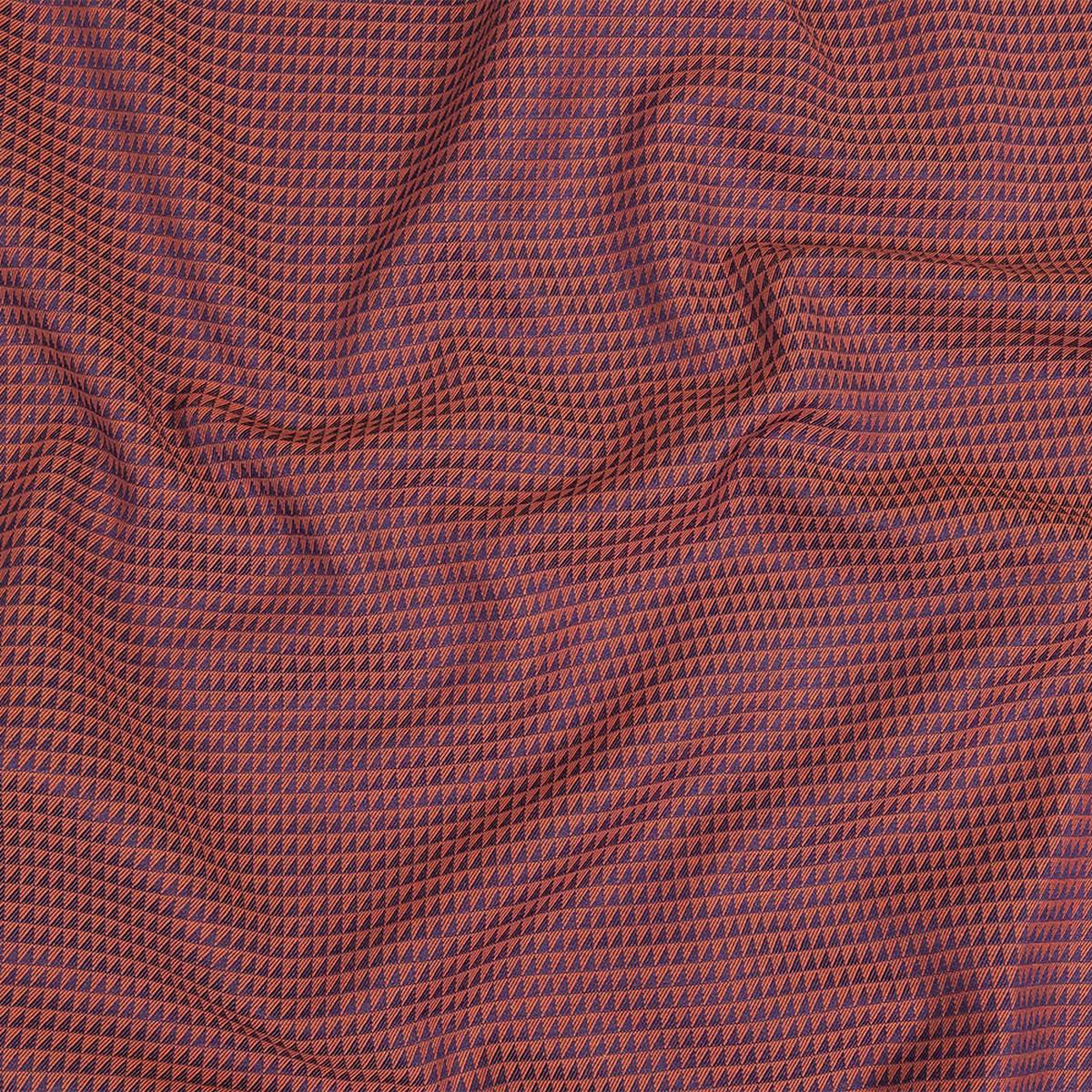Navy and Orange Triangles Cotton and Polyester Twill