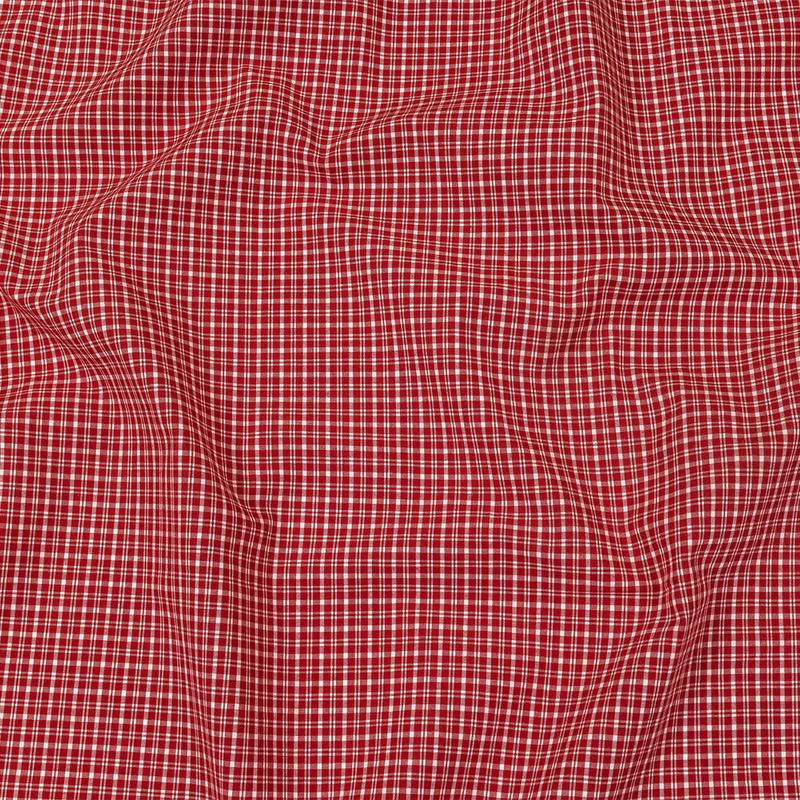 Pima Cotton Shirting - Red and White Plaid