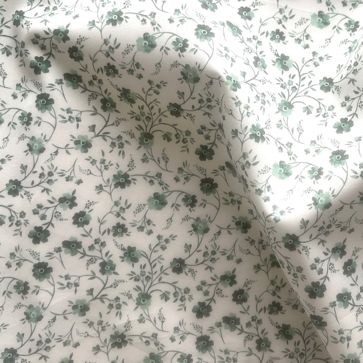 Scattered Blossoms Pine Liberty of London Tana Cotton Lawn (Made in Italy)
