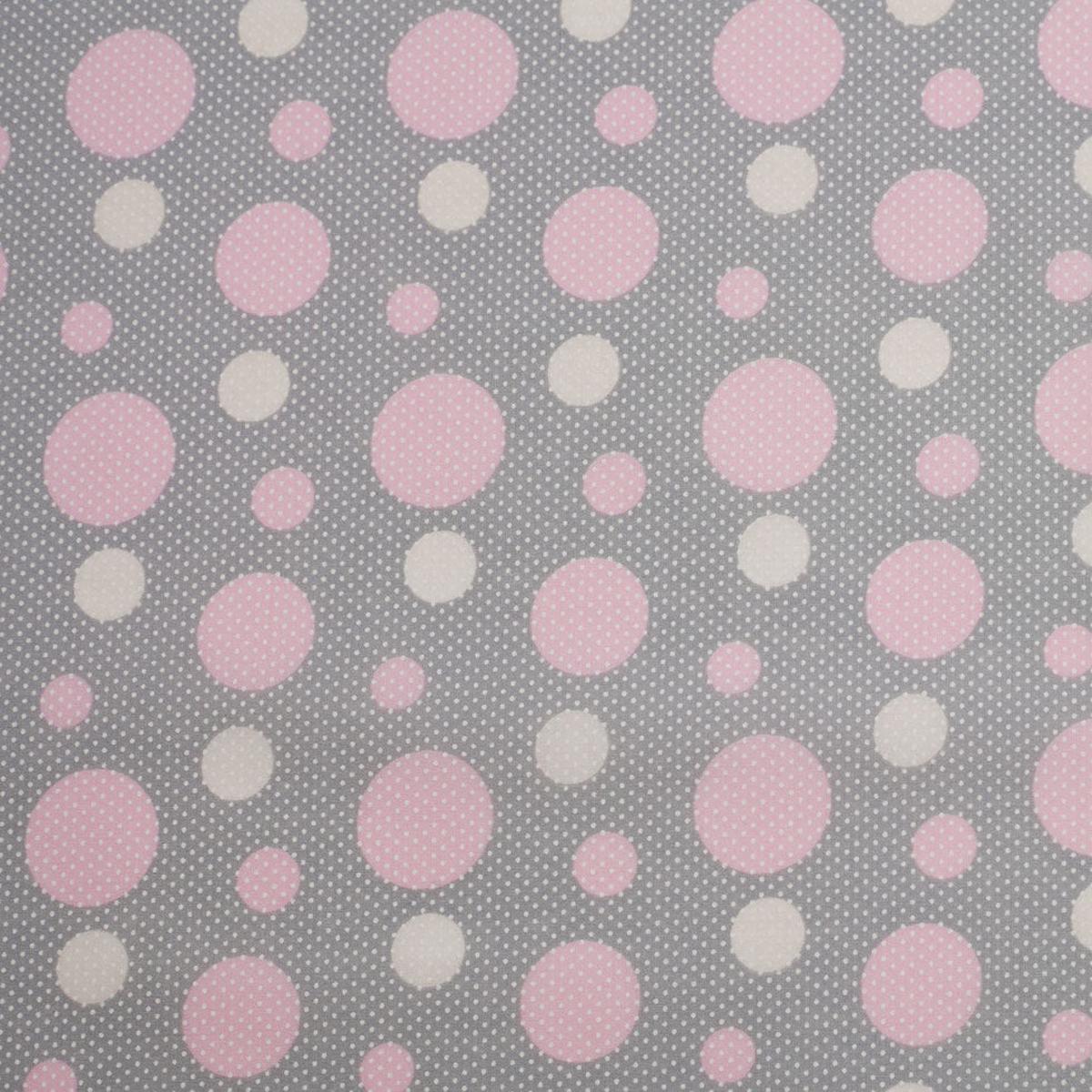 Slate/Pink Lady Cotton Voile Circle Print