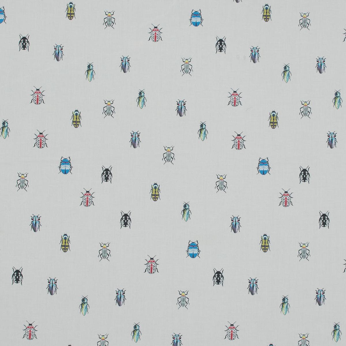 Cotton Poplin - Rainbow Insects on White - The Jitterbugs Print - Mood Exclusive Avenable Collection