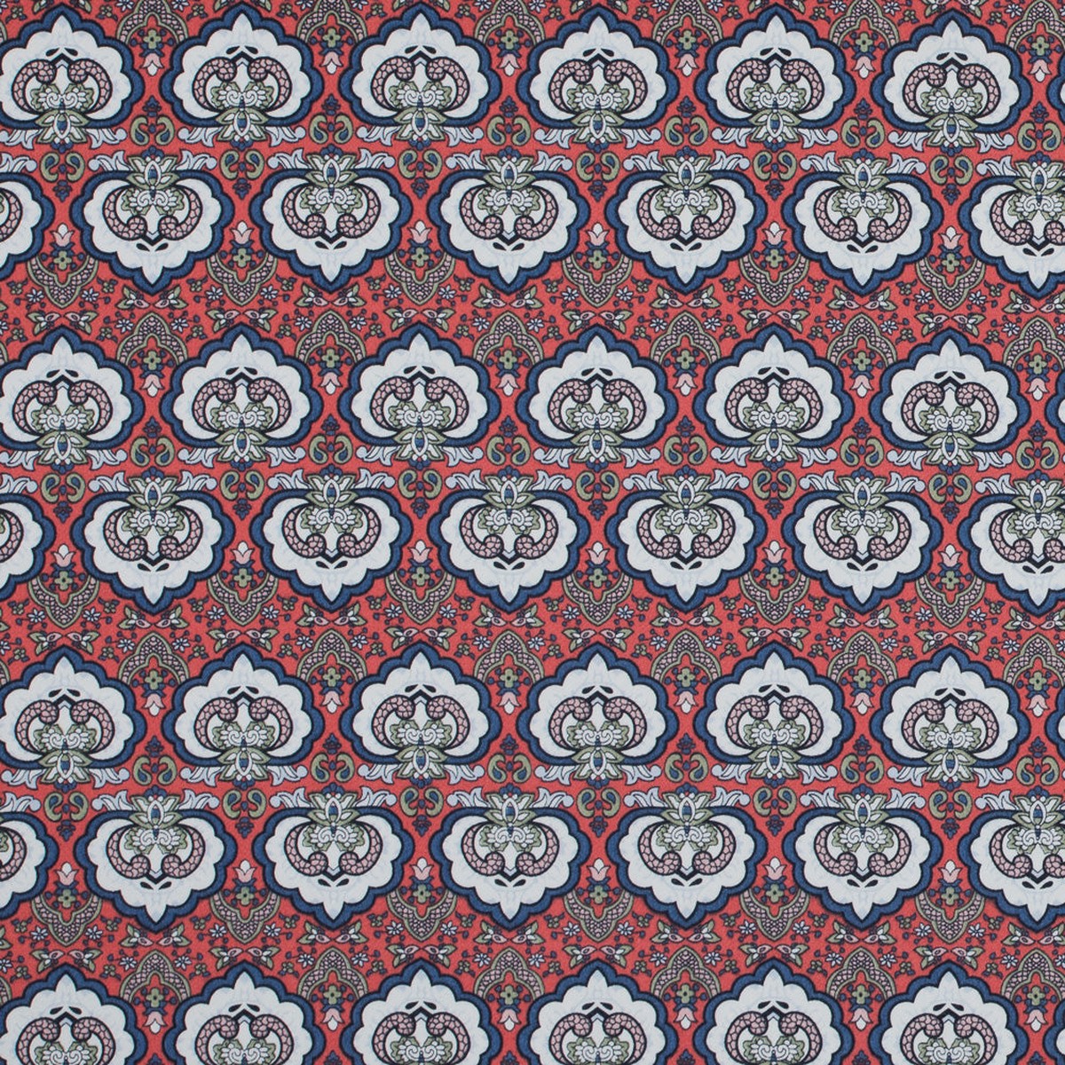 EmberglowBlueGreen Printed Stretch Cotton Sateen