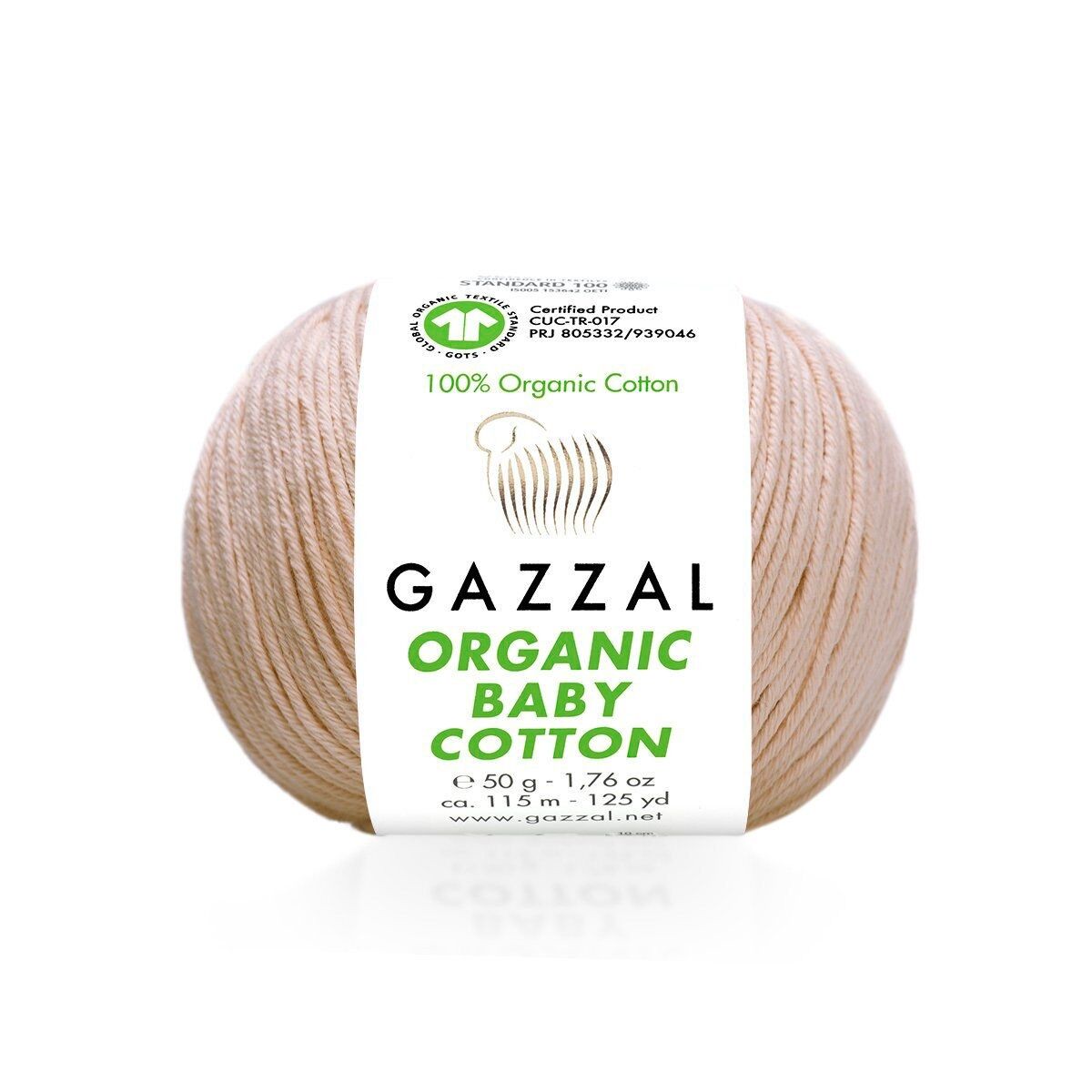 Gazzal Organic Baby Cotton Knitting Yarn, Powder Pink - 442