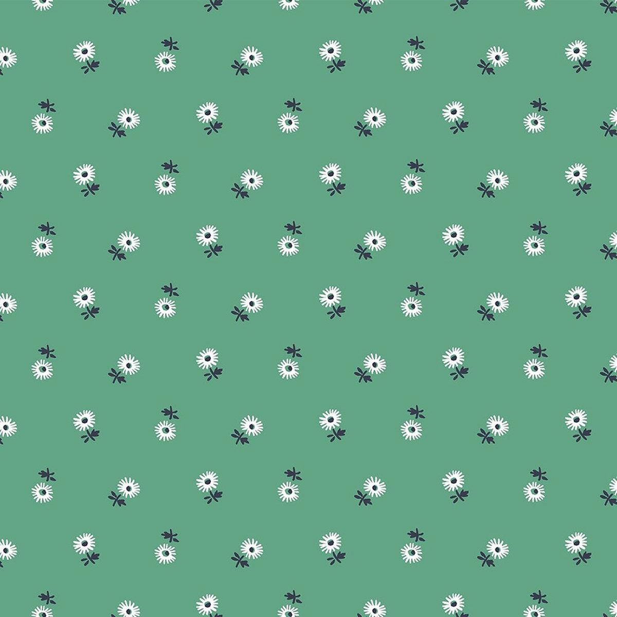 Liberty Art Fabrics Green Sunshine Daisy Lasenby Quilting Cotton