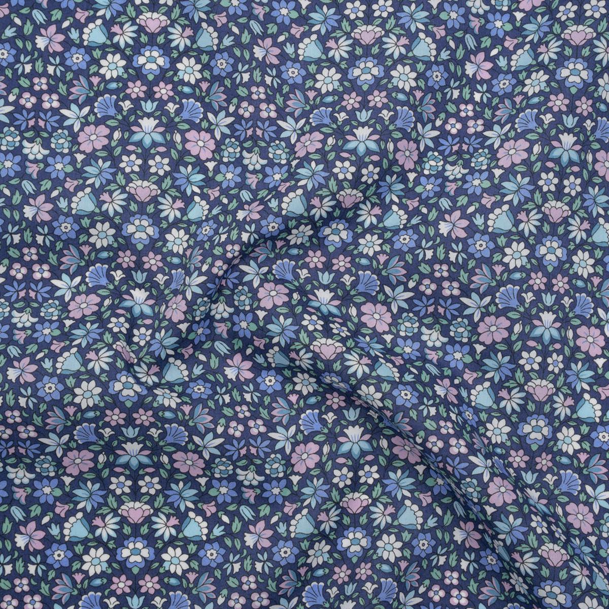 Liberty Fabrics Tana Lawn - Meera Blue - Blue, Mint and White Simple Floral