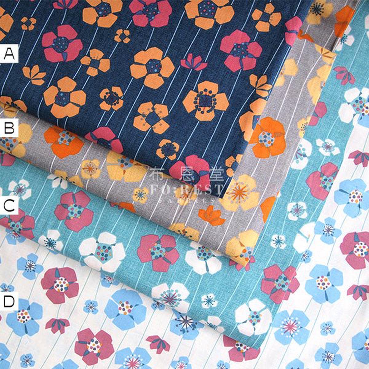 cotton - kukkia fabric