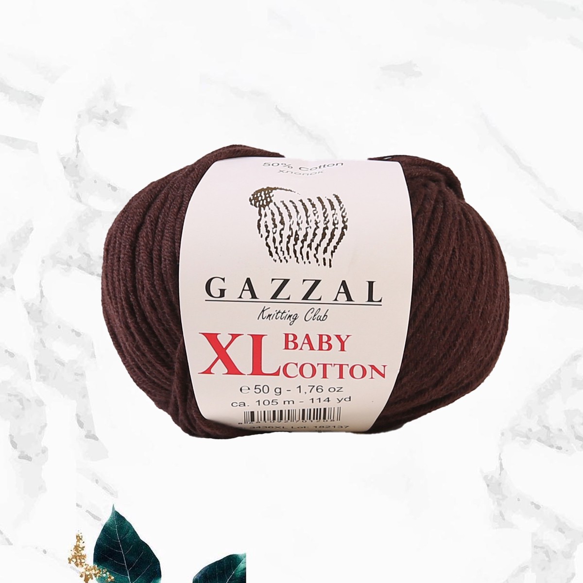 Gazzal Baby Cotton XL Knitting Yarn, Brown - 3436