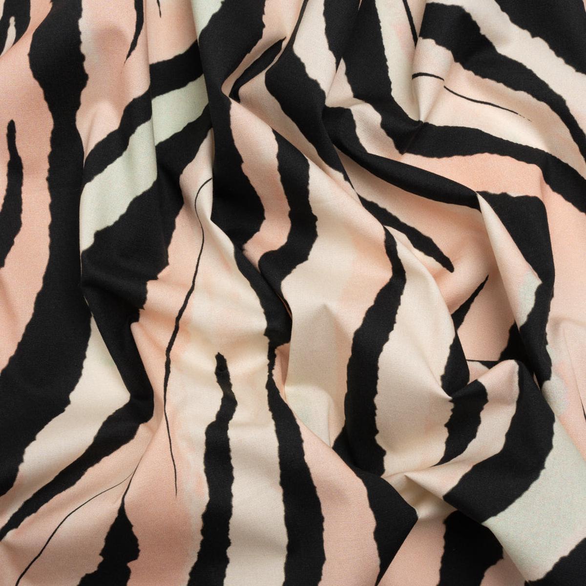 Mood Exclusive Pink Zebrine Zeal Stretch Cotton Poplin