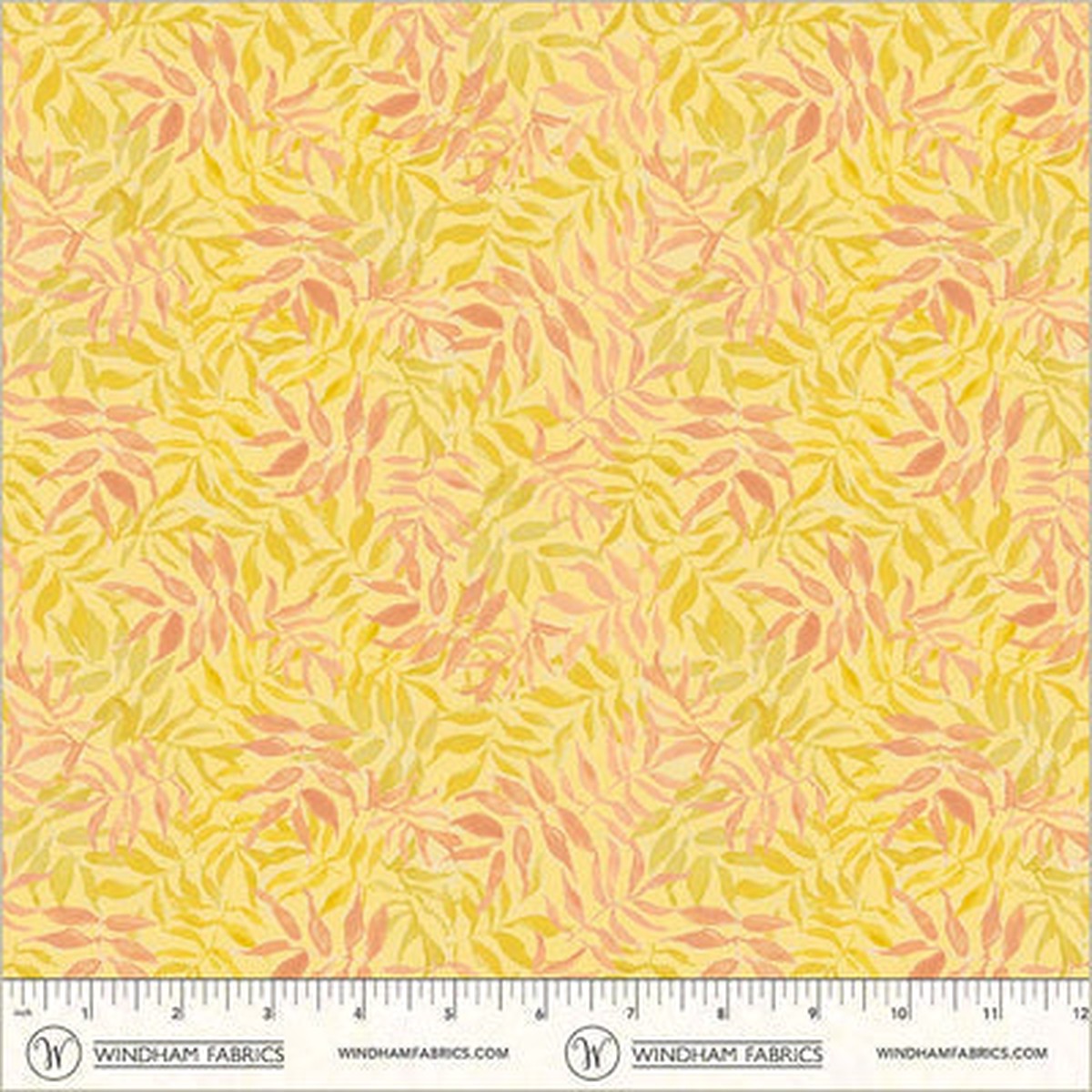 Aviva Foliage Sunshine Cotton 44"/45" Fabric Per Yard