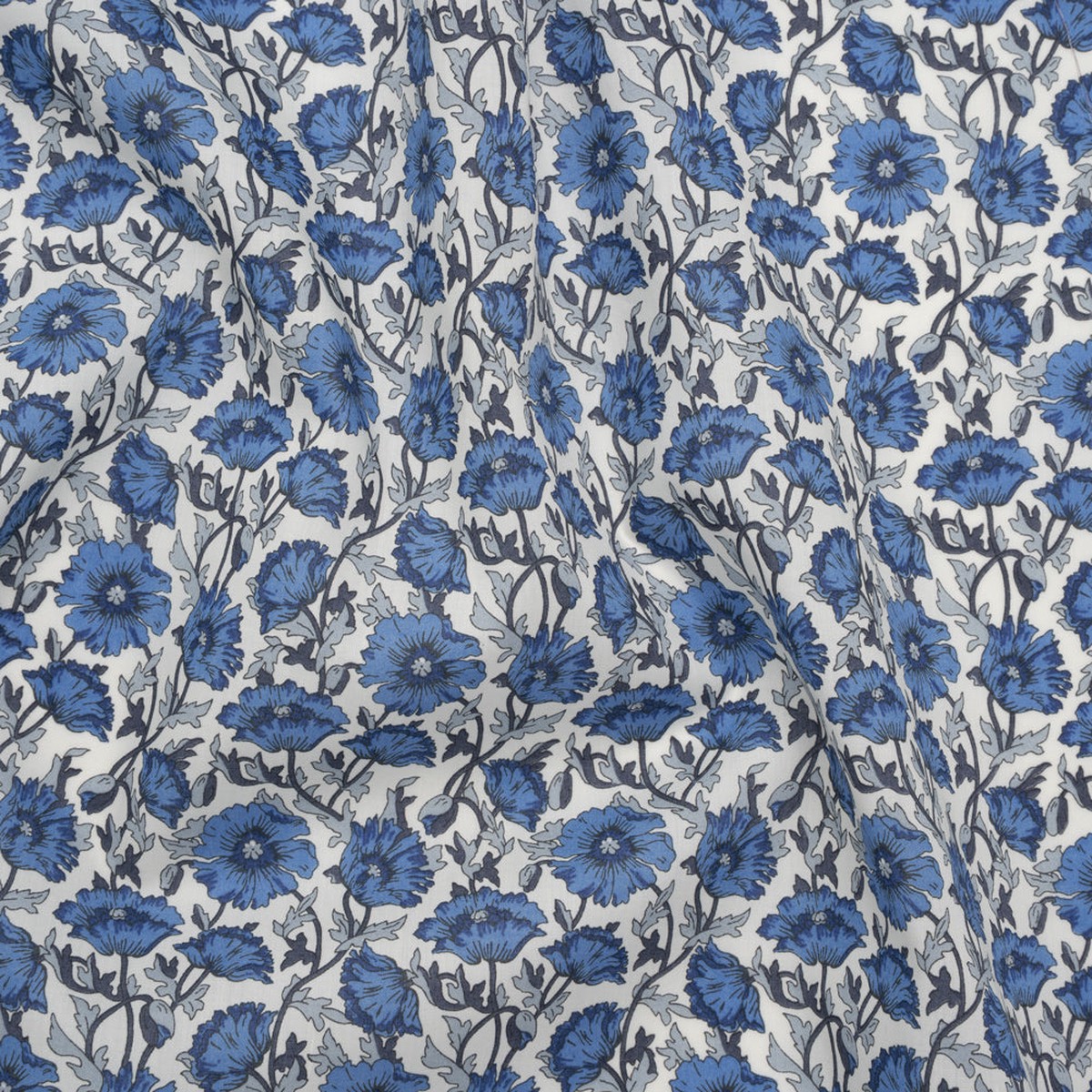 Liberty Fabrics Tana Lawn - Astell Reece Blue - Blue and White Flower Vines