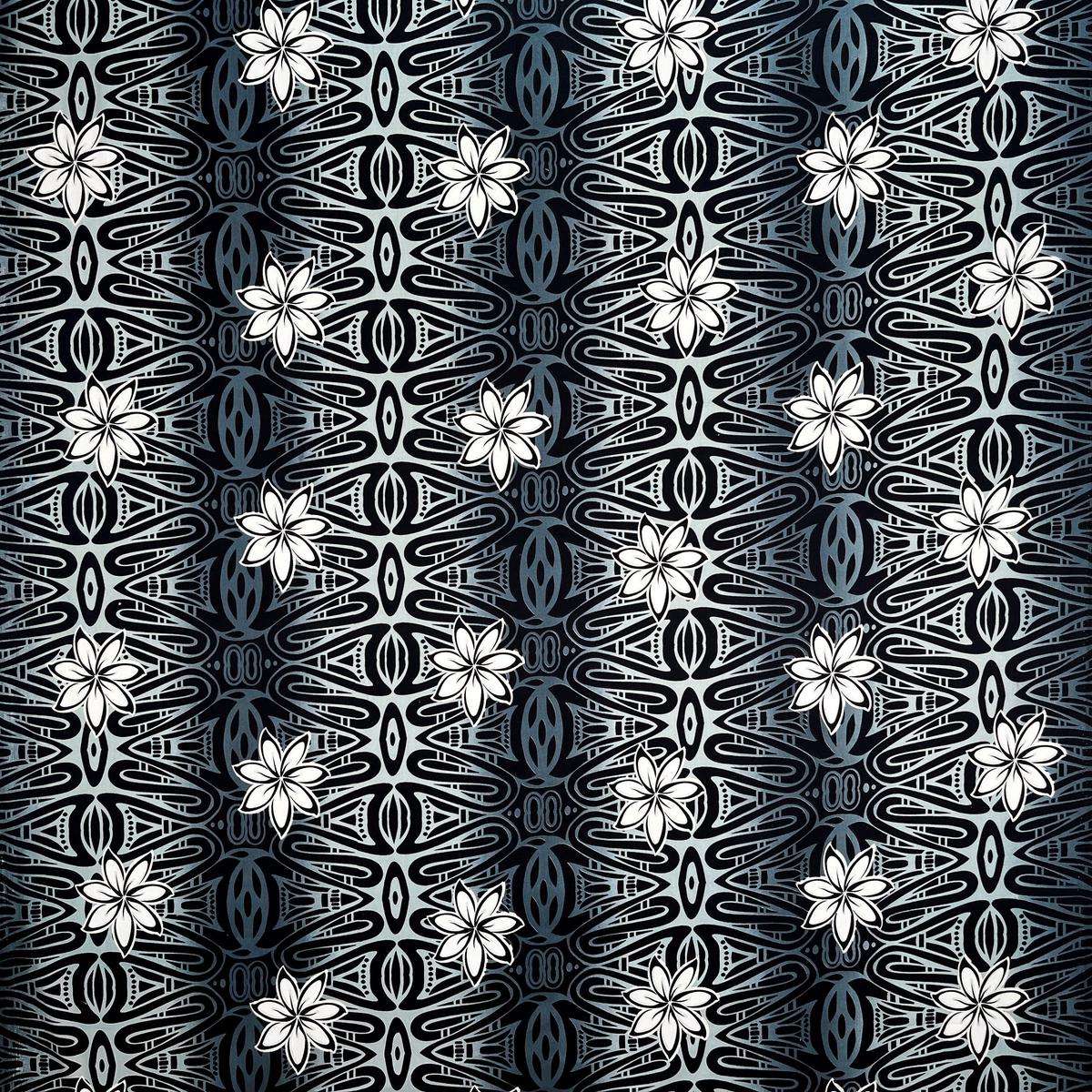 Tiare Polynesian Geometric Design Cotton Fabric - Geometric Pattern, 36" X 45" Width (1 Yard)