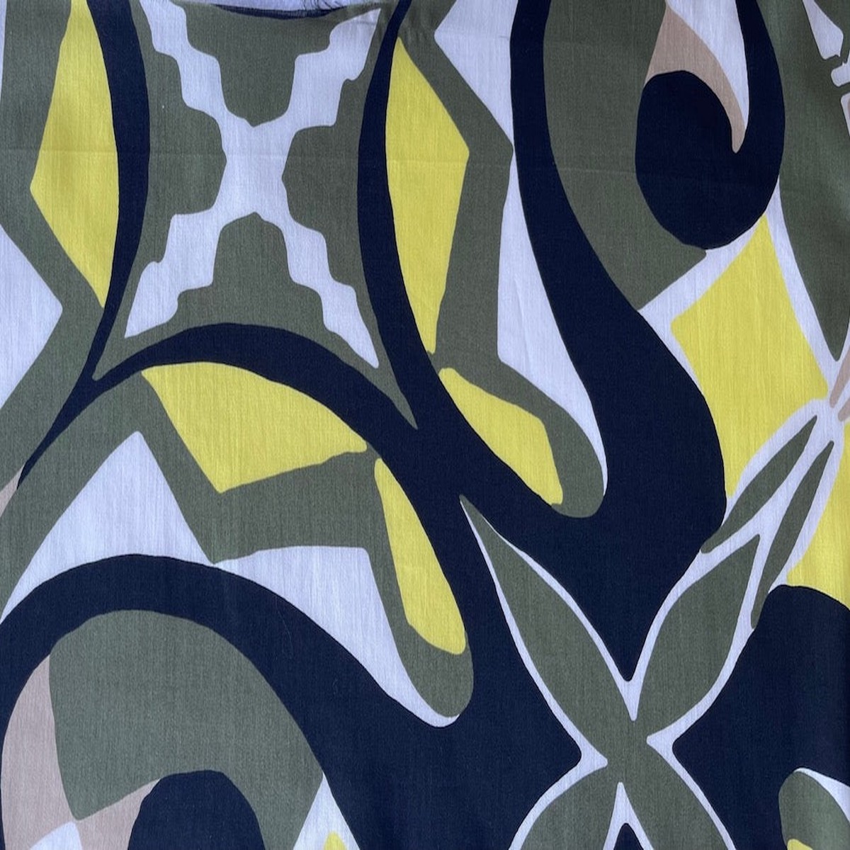 Lemon & Mocha Swirl Organic Cotton Sateen (Made in Italy)