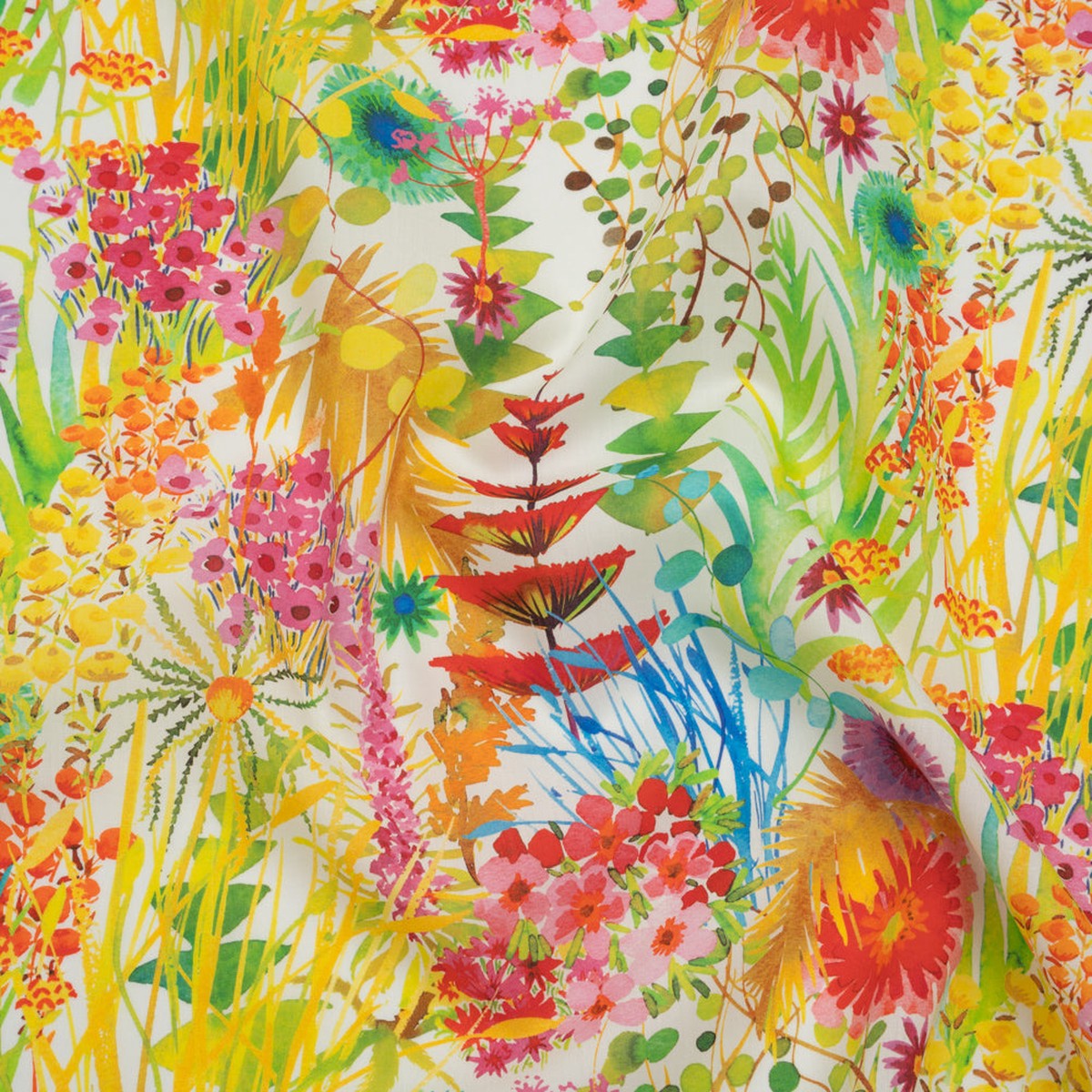 Liberty Fabrics Tana Lawn - Tresco Multi Bright - Red Green and Yellow Painted Floral