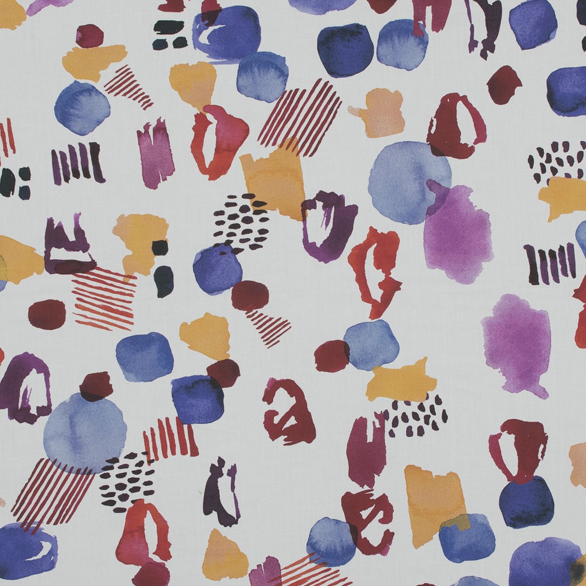 Cotton Poplin - White and Rainbow Abstract - Sunday Funday Print - Mood Exclusive Avenable Collection