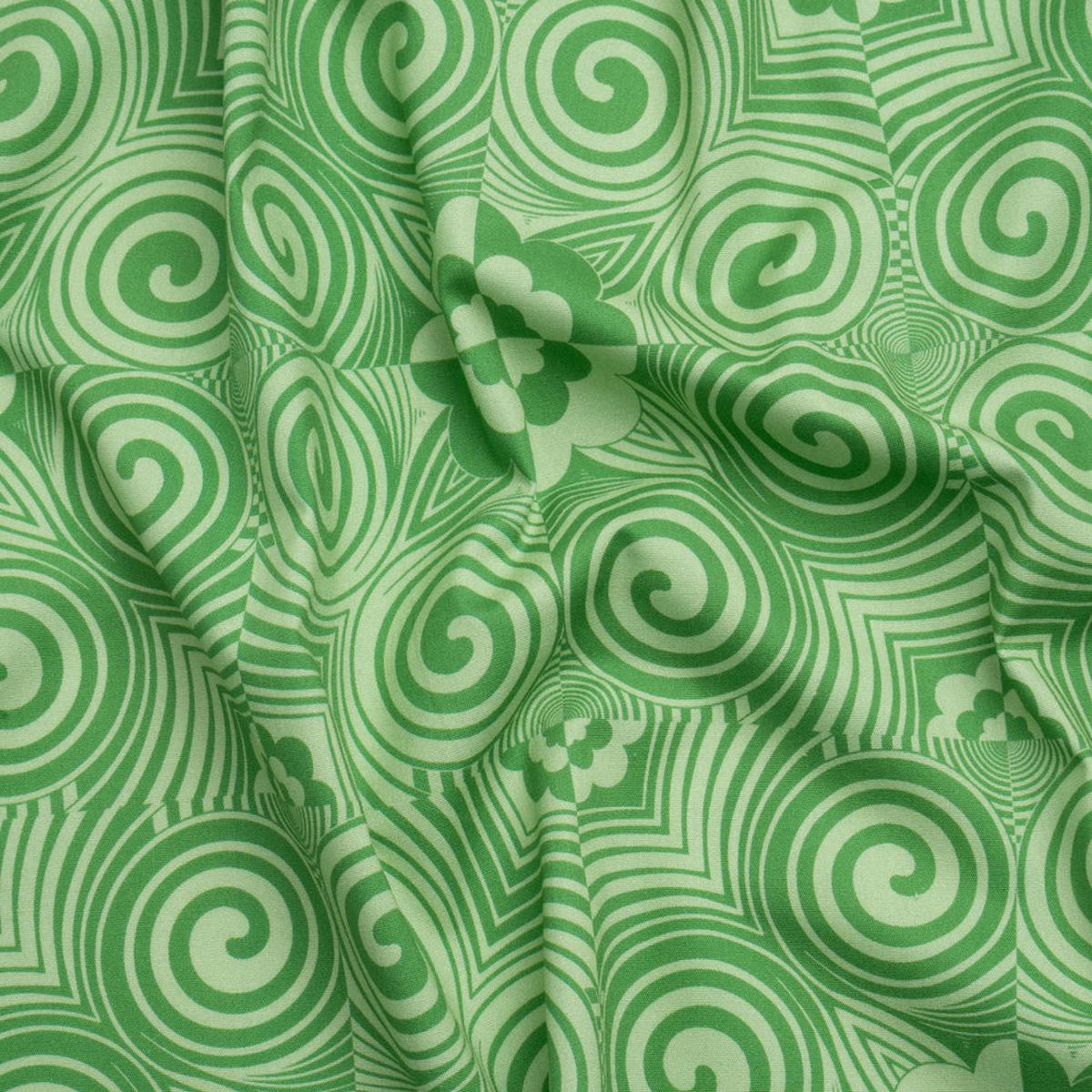 Mood Exclusive Green Artsy Aesthetic Stretch Cotton Poplin