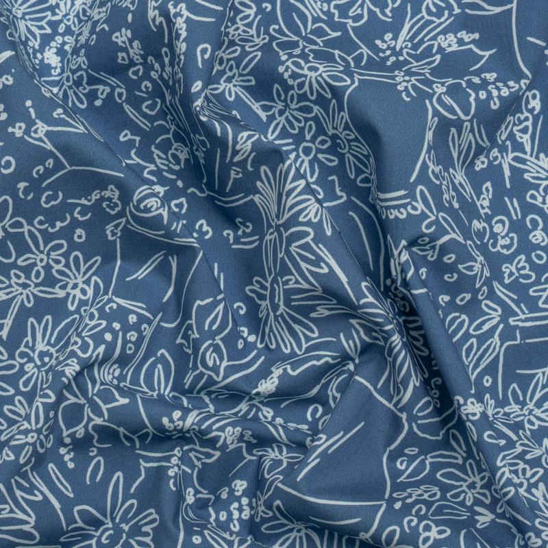 Mood Exclusive Country Blue Potted Pleasantries Cotton Poplin