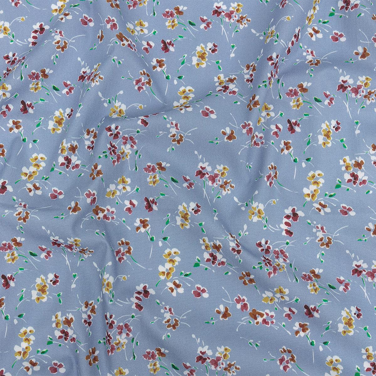 Cotton Poplin Print - Baby Blue Floral - Mood Exclusive Dear Ditsy