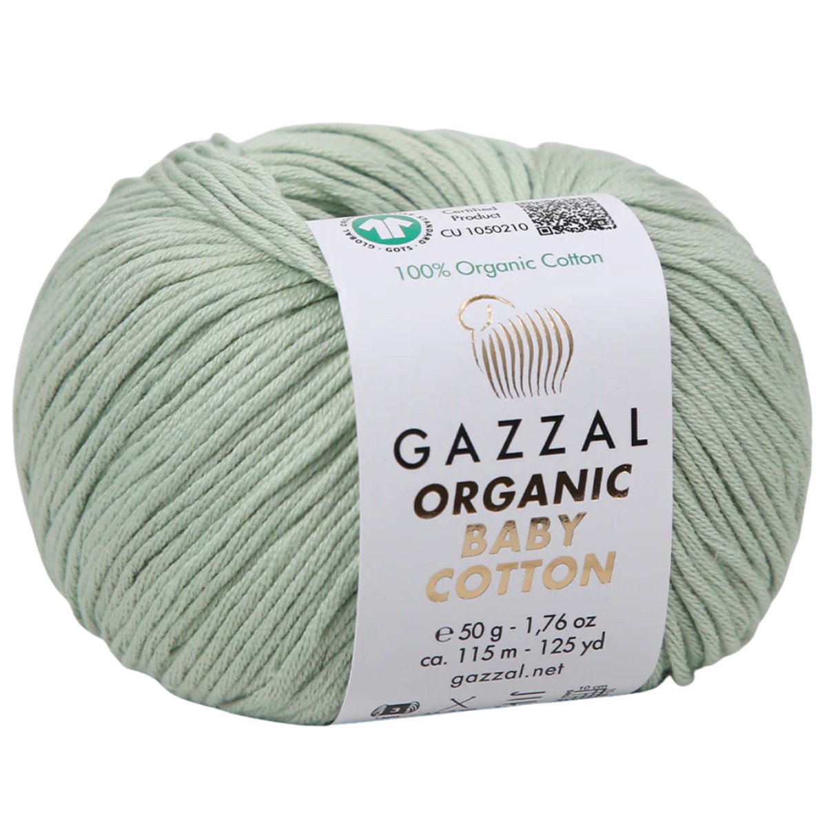 Gazzal Organic Baby Cotton Knitting Yarn, Green - 448